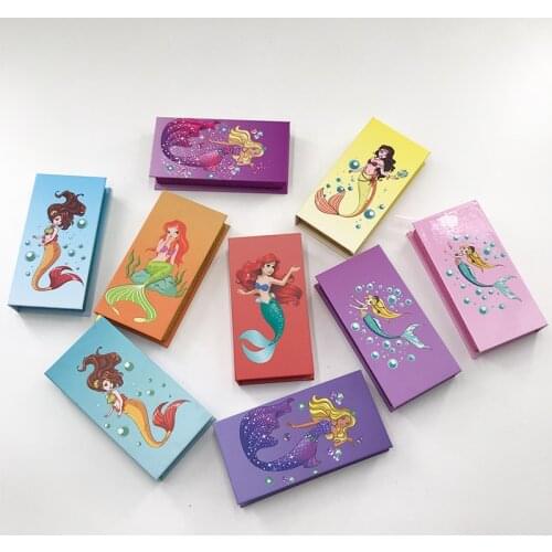 2021 New Arrival Eyelashes Package False Eyelash Packaging Box Mermaid Lash Boxes Packaging Custom Logo Mink Lashes Case
