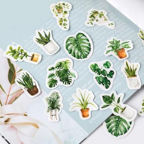 45 Pcs/Pack Creative Plant Shape Sticker Decorative Washi Sticker DIY Diary Scrapbooking Stickers Label Album Stationery Sticker
