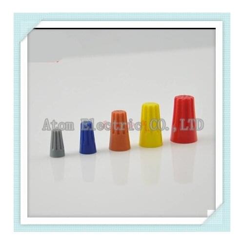 Connector 50PCS Electrical Wire Twist Nut Connector Terminals Cap Spring Insert Assortment 4 Colors Red Yellow Blue Orange