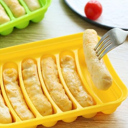 6 IN 1 Sausage Maker DIY Sausage Making Mold Hot Dog Handmade Ham Silicone Mold Baby Food Maker Kitchen Gadgets Cooking Tools