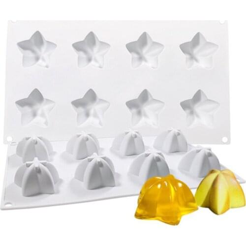 8-Cavity 3D Carambola Shape Silicone Mold for Cake Decoration DIY Pastry Dessert Chocolate Mould Cake Pudding Mold 10360950