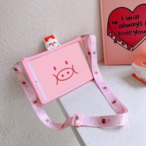 Case for Ipad 5 6 Air 1 Air 2 Kids Lovely Piglet ShockProof Safe Soft Silicon Tablet Shell For Ipad 2017 9.7" Stand Cover+pen