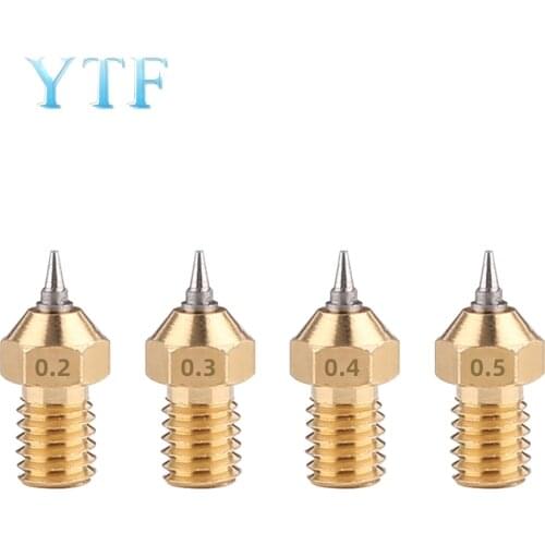 3D Printer Parts E3D Assembly Brass Nozzle with Stainless Steel Pointed-Toe Removable 0.2-0.5mm Send Wrench