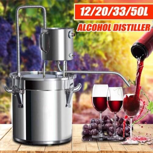 Efficient 12/20/33/50L Distiller Moonshine Alcohol Stainless Copper DIY Home Water Wine Essential Oil Brewing Boiler Kit