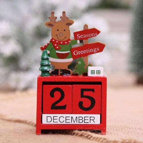 Dropshipping Christmas Decorations Christmas Wooden Calendar Desktop Decorations
