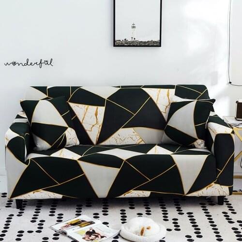 Geometric Sofa Covers For Living Room Stretch Sofa Protector Anti-Dust Elastic L-Shape Corner Couch Cover Loveseat Chair Custom