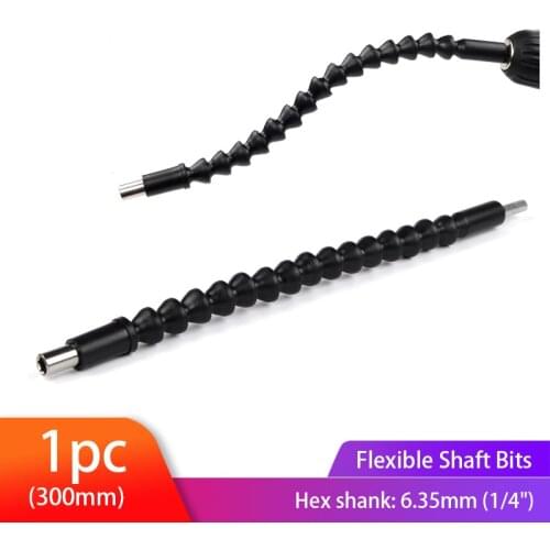 300mm Flexible Shaft Bits Extention Screwdriver Bit Holder Connect Link Electronics Drill 1/4" Hex Shank Repair Tools Black