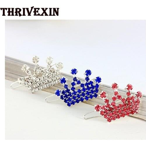 Hot Sale Crystal Rhinestone Dog Hair Clip Crown Accessories Pet Grooming for Puppy cats Pet Hairpins Multicolor Dogs Headwear