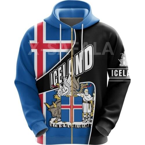 X-Safala Island Viking Heart and Soul 3D All Printed Hoodie Man Women Harajuku Outwear Zipper Pullover Sweatshirt Casual Jacket