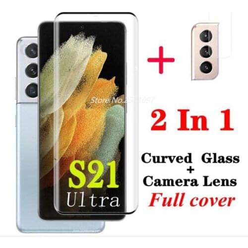 For Samsung galaxy S21 Plus Screen Protective Curved Glass For Samsung S21 Ultra Camera Len Flim For Samsung s20 ultra Protector