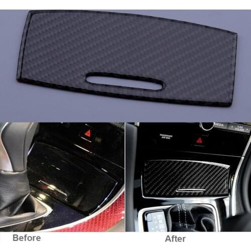 Carbon Fiber Console Cigarette Lighter Ashtray Panel Cover Trim Bezel Fit For Infiniti Q50 Q60 2014 2015 2016 2017 2018 2019