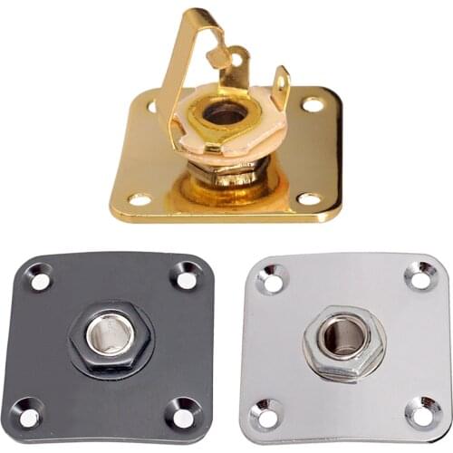 Metal Square Jack Plate Jack Socket for LP Electric Guitar 35mmx35mm