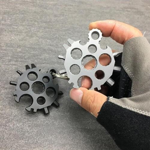 20 In 1 Snowflake Multi Tool Spanner Hex Wrench Multipurpose Camp Survive Outdoor Multi Tool EDC Keychain Pocket Tool