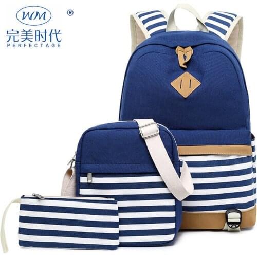 Newhotstacy Bag 081520 ladys canvas leisure backpack large capacity printed schoolbag