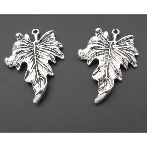 4pcs Vintage Pendant Leaf Charms Pendant For Bracelet Necklace DIY Jewelry Findings Making Metal Craft 41x30mm