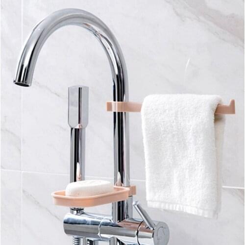 Hot Sink Hanging Storage Rack Storage Holder Sponge Bathroom Kitchen Faucet Clip Dish Cloth Clip Shelf Drain Dry Towel Organizer