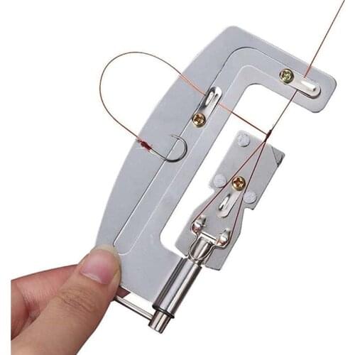 Semi Automatic Fishing Hooks Line Tier Tool Portable Stainless Steel Fish Hook Line Knotter Tying Binding Fishing Accessories
