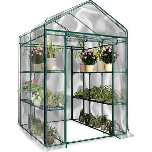 PVC Warm Garden Tier Mini Household Plant Greenhouse Cover Waterproof Anti-UV Protect Garden Plants Flowers (Without Iron Stand)