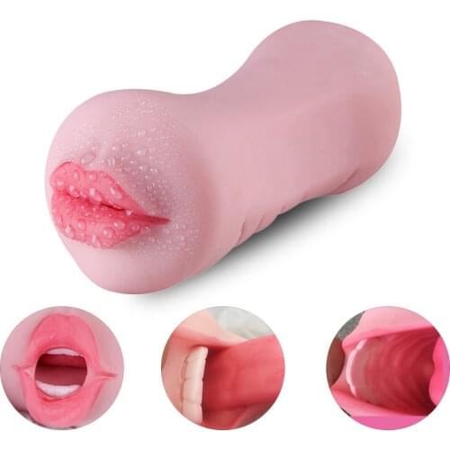 Realistic Oral Male Masturbator Real Pussy Heating Artificial Cup Deep Throat Silicone Erotic Sex Toys for Men Masturbation Cup