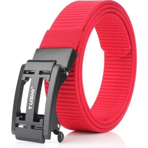 New Trend Canvas Outdoor Zinc Alloy Automatic Buckle Men Belt High Quality Casual Nylon Jeans Belt Designer Belts For Trousers