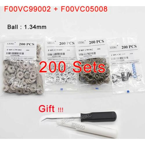 ERIKC F00VC99002 Injector Valve Repair Kit Ceramic Ball F00VC05008 Ball 1.34mm Bulk Wholesale for BOSCH 200sets
