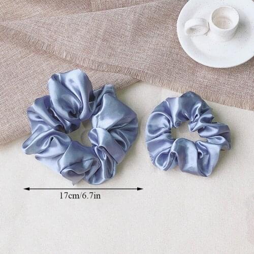 2 Size Elastic Hair Band Fashion Women Hair Ring Colorful Rubber Band Rayon Solid Color Hairband Headwear Lady Ponytail Holder