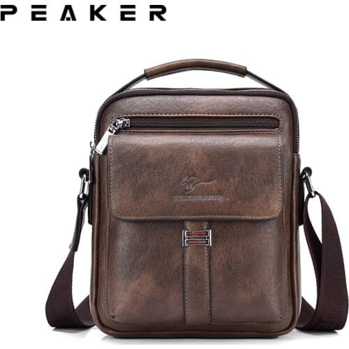 Peaker Luxury Handbag Shoulder Bag For Men Fashion Casual PU Leather Retro Messenger Bag Stylish Leisure Male Crossbody