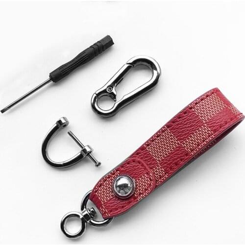 Luxury Handmade Leather Keychain Car Keyring Men Women Waist Hanging Key Chains Auto Gift Keyfob Link Pendant Key Holder