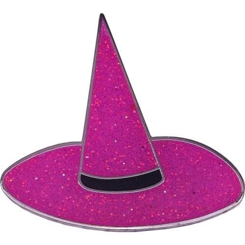 Rosy Witch Hat Brooch Shiny Halloween Christmas Stocking Stuffer