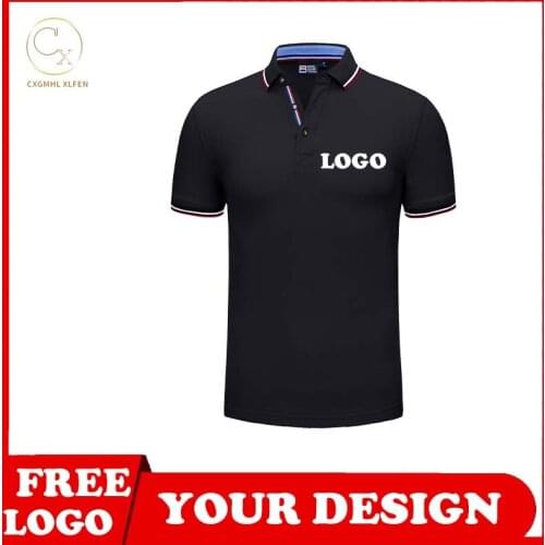 12-color POLO shirt high-end customization casual fashion all-match lapel solid color unisex DIY brand logo text