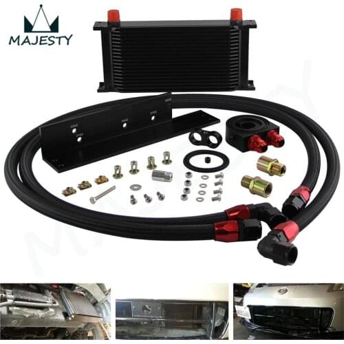 SILVER 19 ROW AN10 BOLT ON OIL COOLER KIT Fit 03-08 350z Fairlady 09-14 370z
