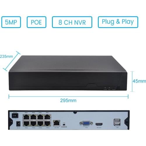 Keeper H.265 CCTV NVR 52V PoE 8CH 1944P / 4CH 1944P Surveillance CCTV Video Recorder PoE P2P ONVIF Motion Detect NVR registrar