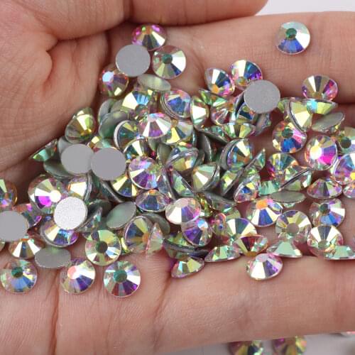 Luxe Rhinestone 1440pcs Crystal AB gold 3D Non Hotfix FlatBack Glue on Stones Garment Nail Art Strass decorations