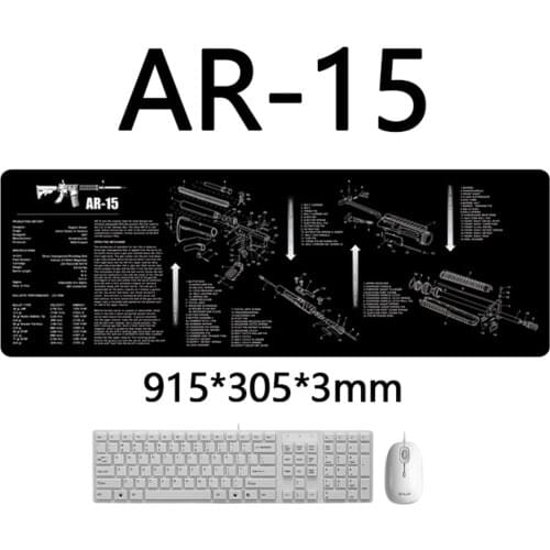 Airsoft Rifle Cleaning Rubber Mat AR15 AK47 Mouse Pad Pistol Diagram Pad With Parts Diagram Instructions Gun Armore Bench Mat