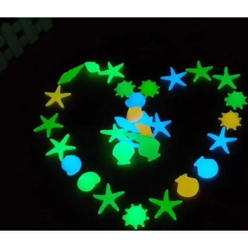 3kg Glow In The Dark Conch Shells Starfish Luminous Stone Decoration for Aquarium Fish Tank Multicolor Beach Home Sea Ocean