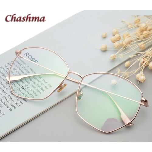 8 G Octagon Titanium Glasses Frame Women Gold Eyewear Big Circle Fashion Spectacles for Female Irregular Shape Glasses