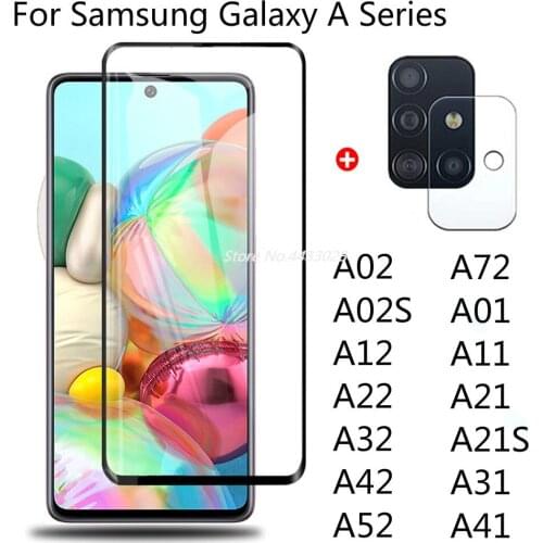 Tempered Glass For Samsung Galaxy A72 A52 A42 A32 A22 A12 A02S A02 A01 A11 A21 A31 A41 Camera Lens Screen Protector Film Glass