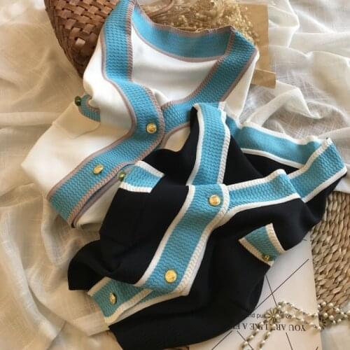 Ladies style sweater cardigan 2021 autumn new womens metal buckle loose sweater jacket