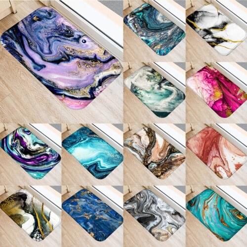 1pcs 40*60cm Stone Stripe Marble Pattern Anti-Slip Suede Carpet Door Mat Doormat Outdoor Kitchen Living Room Floor Mat Rug 48269