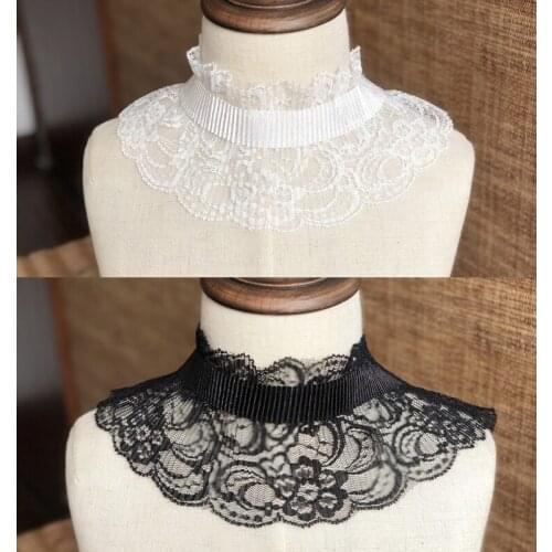 1Yards Pleated Elastic Laces Ribbon White Lace Black Lace Trims Sewing Wedding Clothing Collar Guipure Supplies dentelle X106