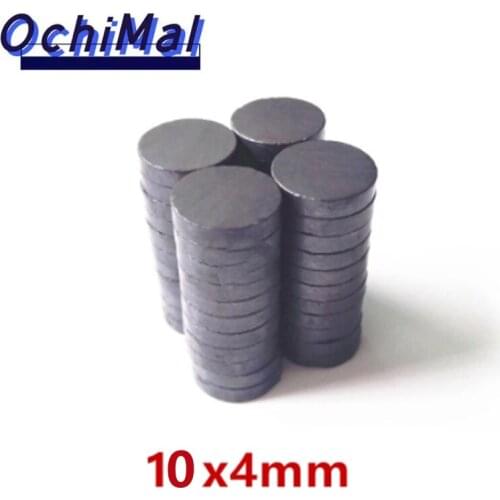 10-100pc/lot Disk Ferrite Magnet 10x4 mm magnet fridge ferrite magnet ring ferrite magnet for speakers magnet black 10*4 mm mini