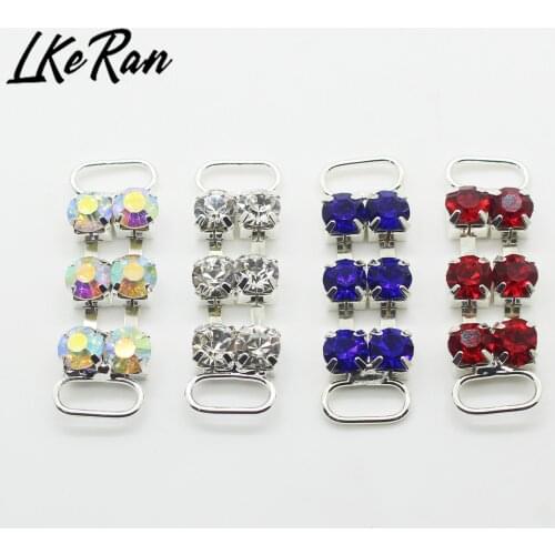 10Pc 38mm Crystal Rhinestone Bikini Connectors Buckles/Sewing Accessories Decoration Buckle/Clothing Beachwear Diamante Buckle