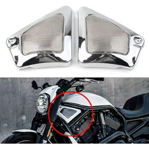 2pc Chrome Motorbike Airbox Frame Neck Side Cover Air Intake Guard For Harley V-Rod VRSCA VRSCB VRSCX VRSCAW