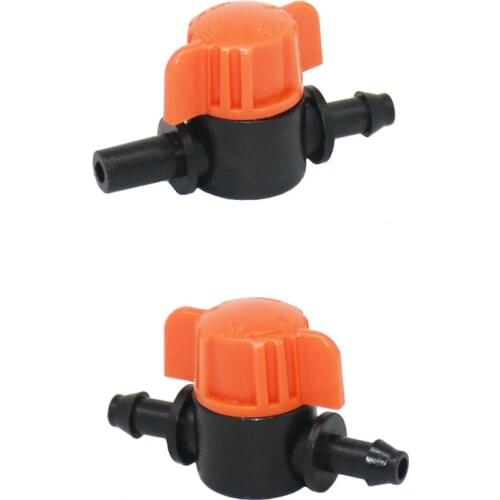 5-100pcs 4/7 Hose Water Valve Garden Auto Drip Irrigation System 1/4" Mini Pipe Watering Barbed Switch Control Fittings