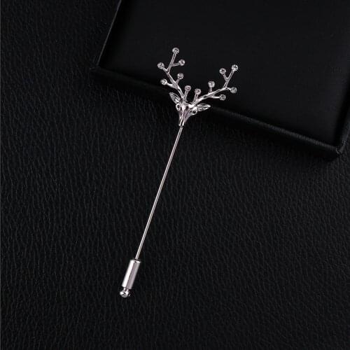 Crystal Leaf Brooch Pin Fashion European And American Unisex High-End Micro-Inlaid Gem Pin Brooch Elegant Accessory