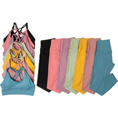 7 Colors Seamless 2pcs Gym Set Crop Top V-neck Sports Bra High Waist Leggings Shorts Yoga Set Women Fitness Sport Workout Suits