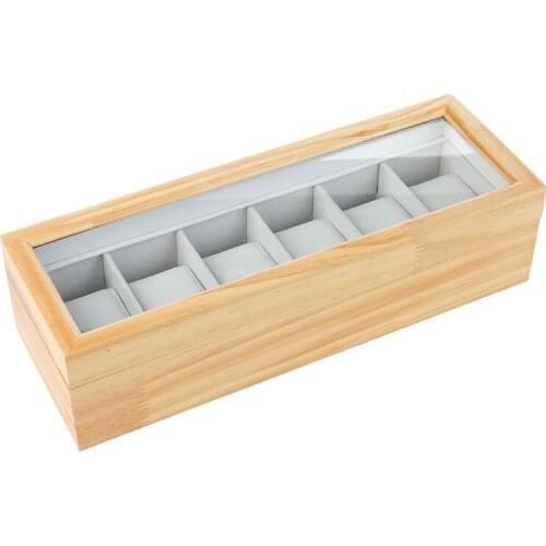 6 watch box watch storage display box High-grade pine watch table box counter watch display box