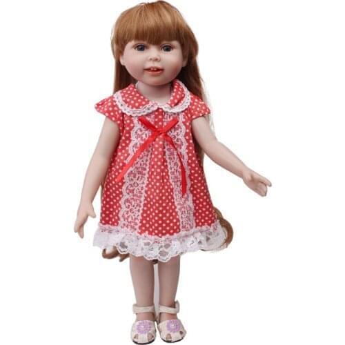 Doll clothes Red dress skirt toy accessories fit 18 inch Girl dolls and 43 cm baby dolls c587