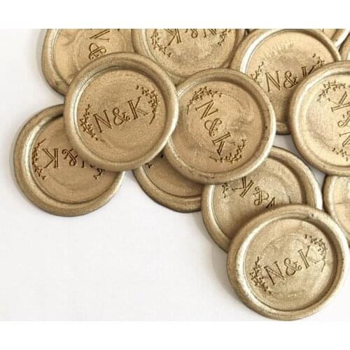 Laurel Monogram Wax Stickers, Self Adhesive Wax Seals, Custom Wax Seal Stickers, RSVP Wax Seals, Envelope Seals, Wedding Wax Sea