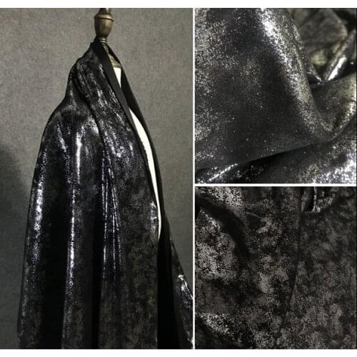 Symphony metal cement floor remade bronzing black silver suede stretch cloth leather fabric